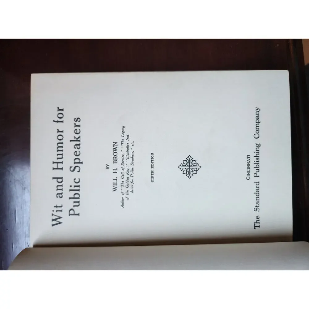 Anecdotes for Public Speakers by Will H Brown Vintage Humor Book